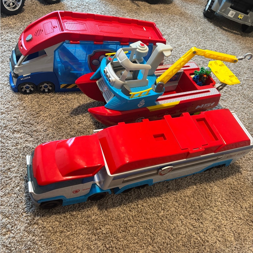 3 Set of paw patrol vehicles with sound